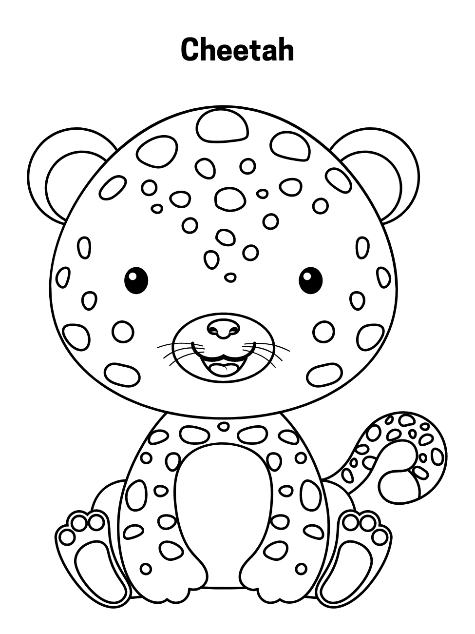 Online Cheetah Coloring Page For Kids