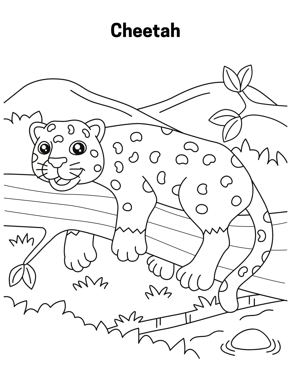 Playful Cheetah Coloring Online