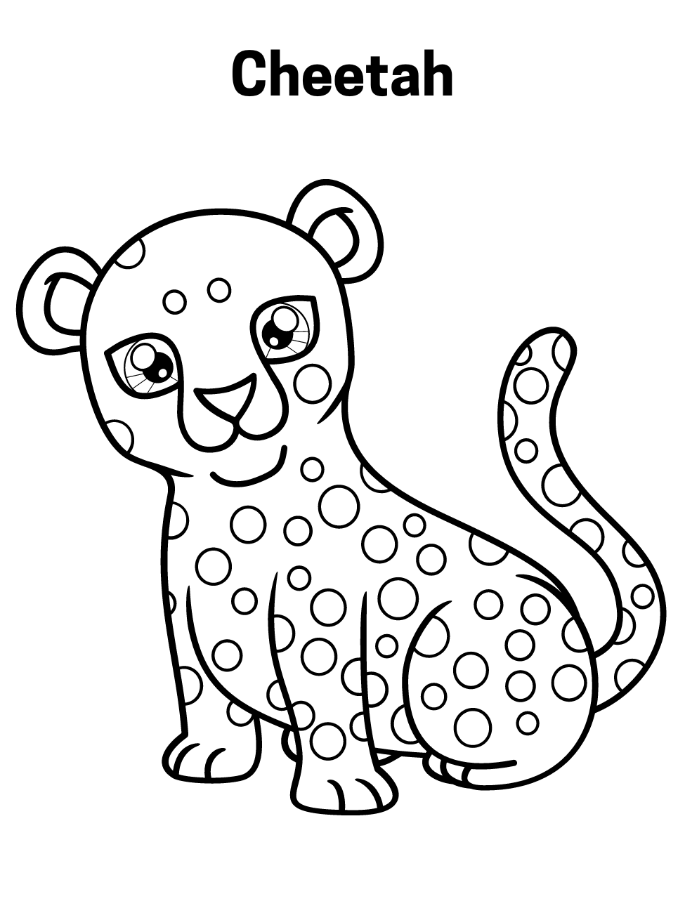 Printable baby cheetah coloring pages