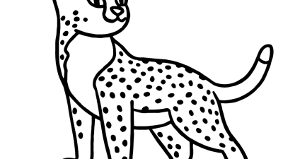 Simple Cheetah Coloring Page Online