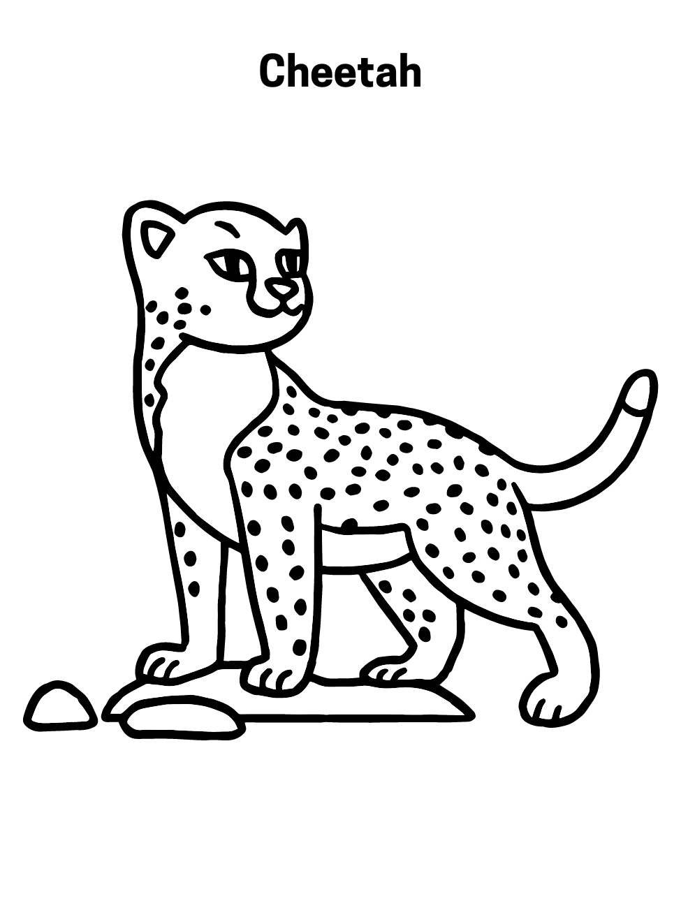 Simple Cheetah Coloring Page Online