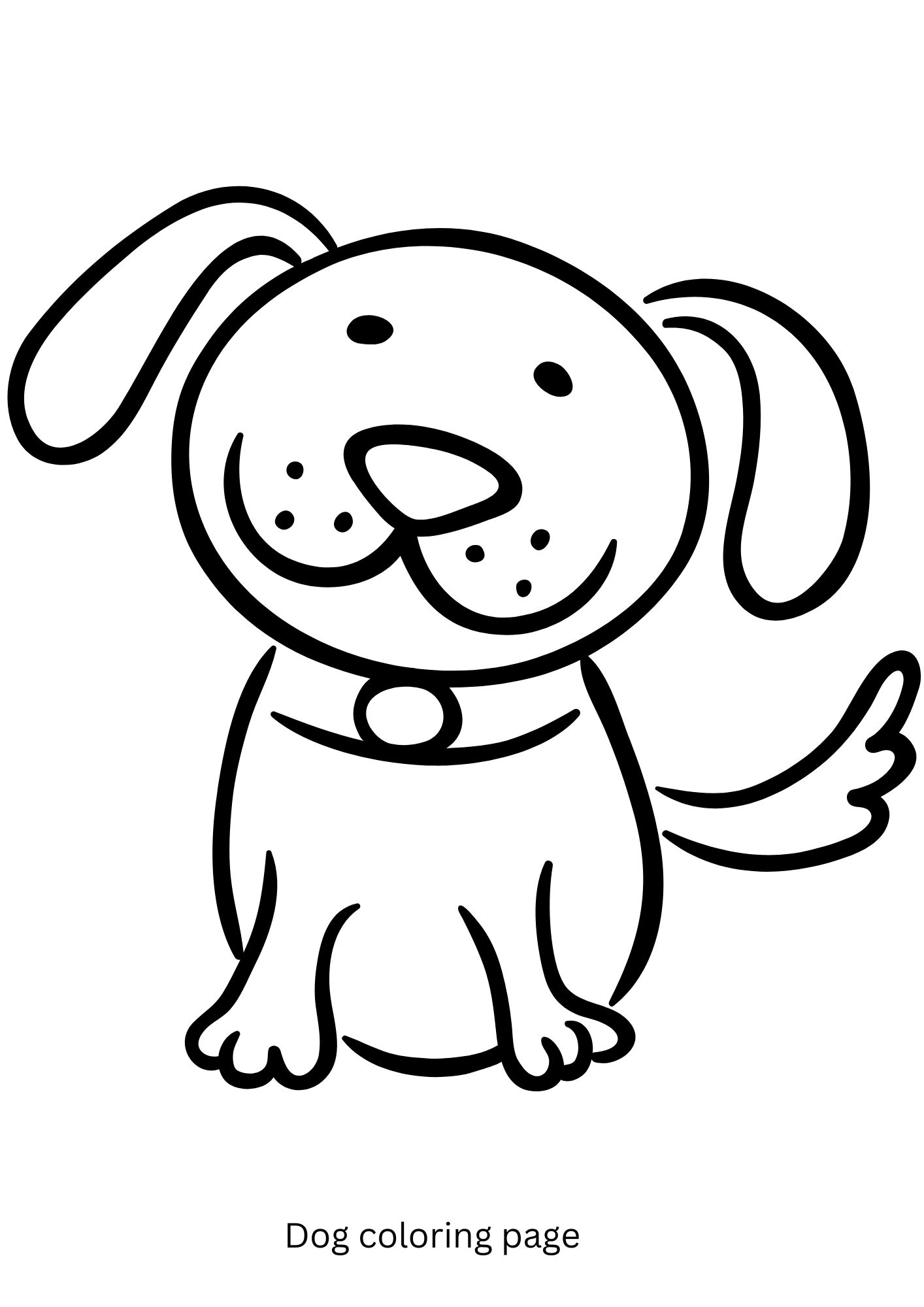 Cartoon dog coloring page