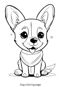 Cute Dog Coloring Page