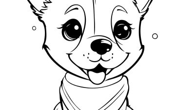 Cute Dog Coloring Page