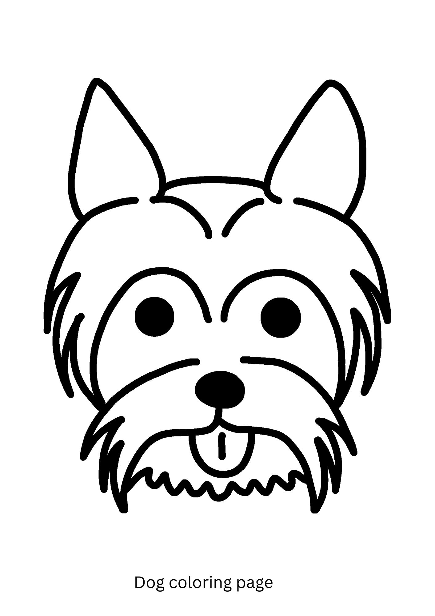 Dog face coloring page