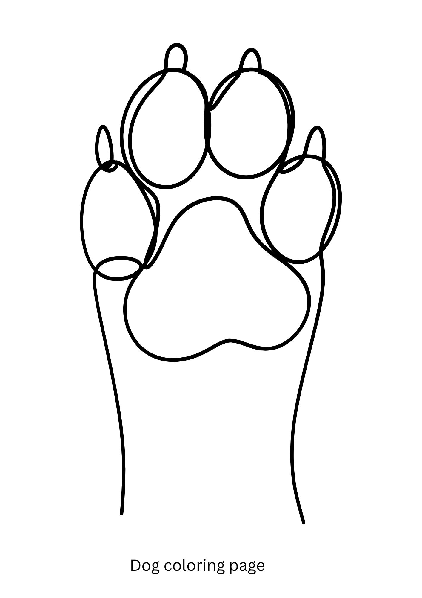 Dog paw coloring page