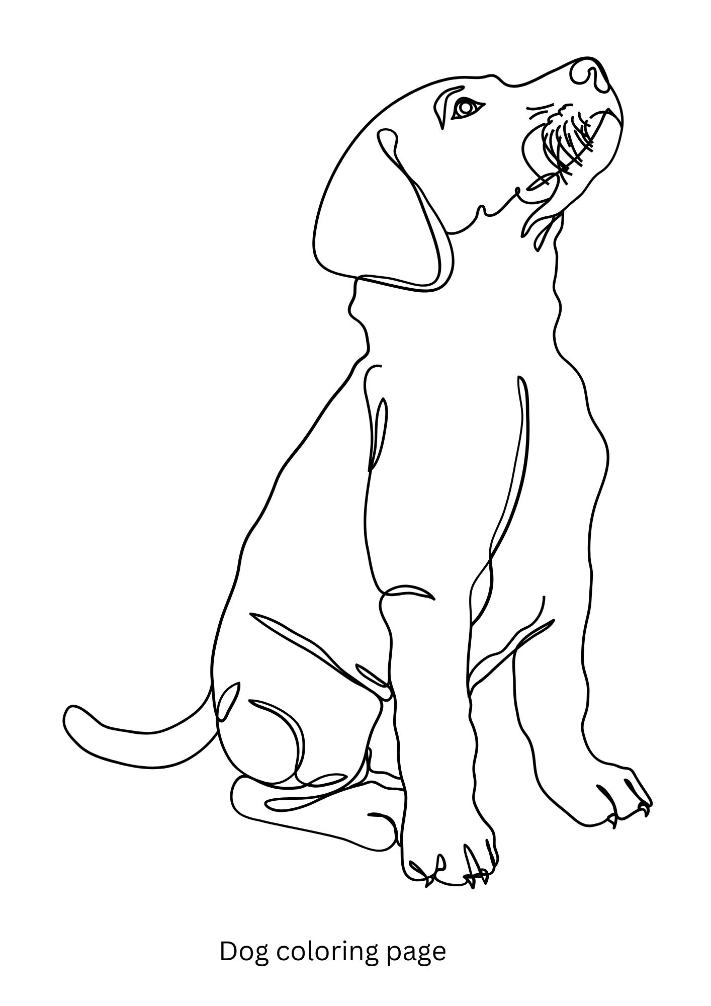 Realistic dog coloring page