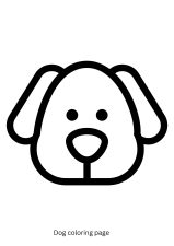 Simple Dog Head Coloring Page