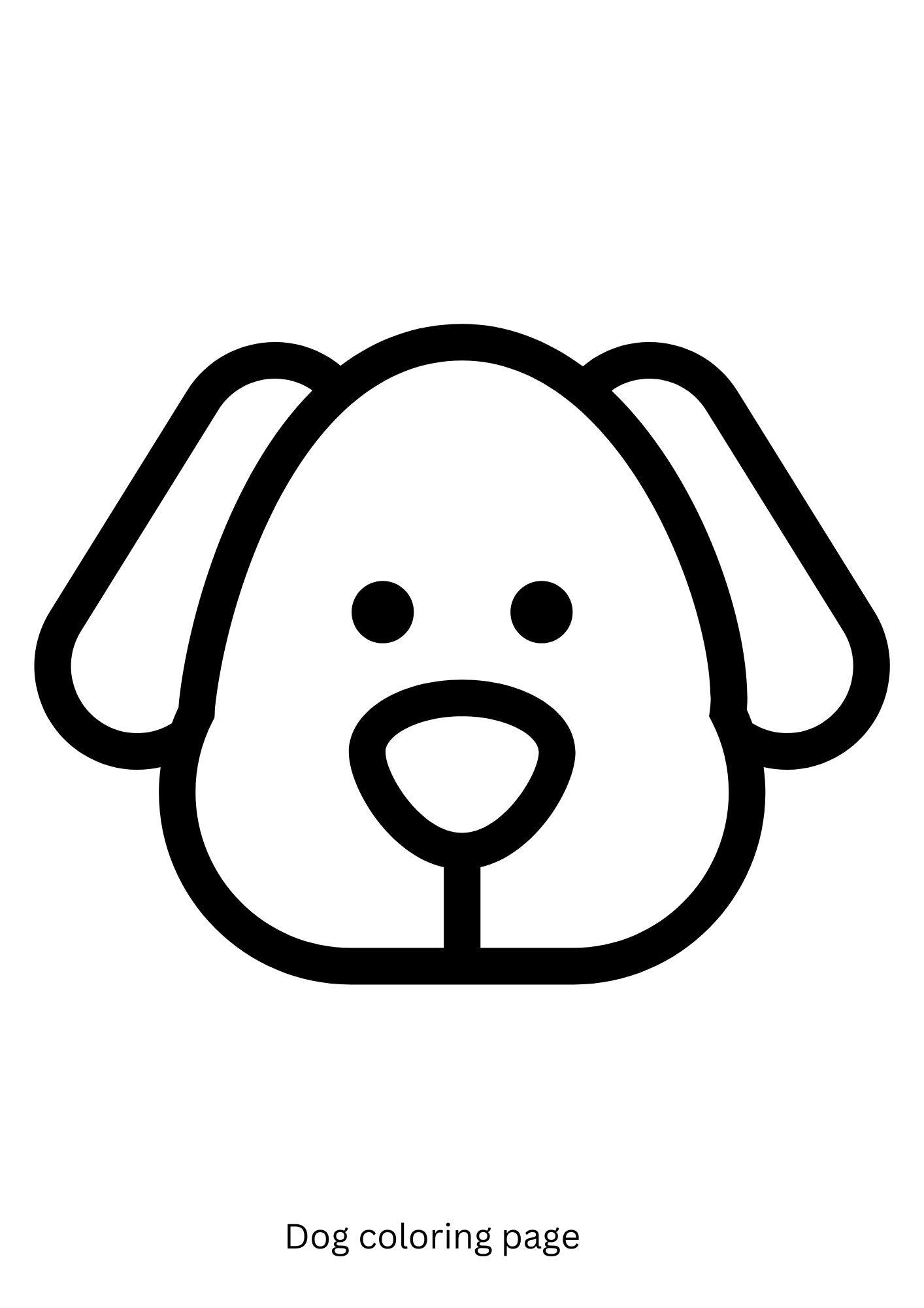 Simple dog head coloring page