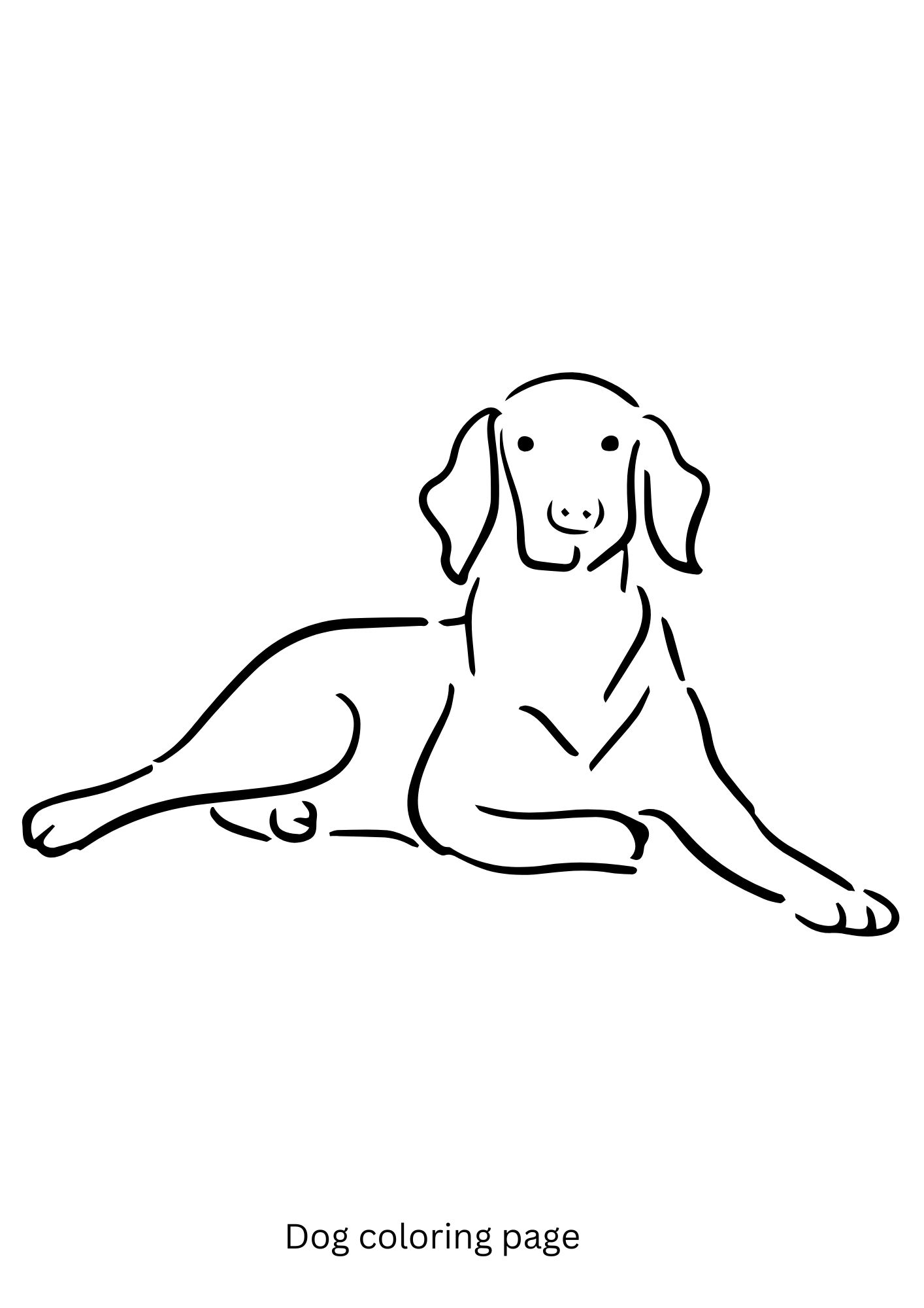 Simple Dog Sitting Coloring Page