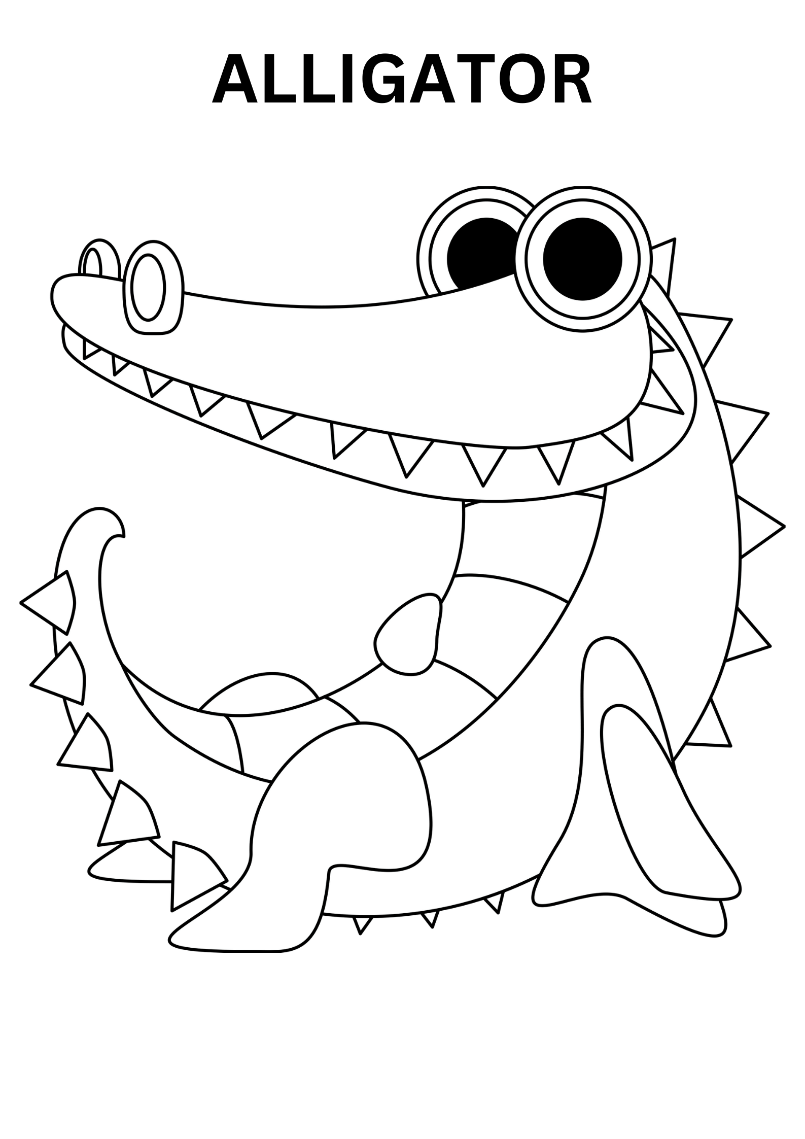 Alligator Coloring Pages For Kindergarten