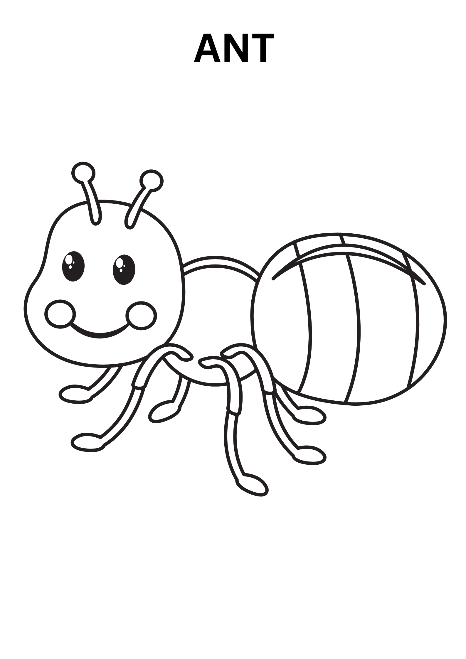 Ant Coloring Page For Kids