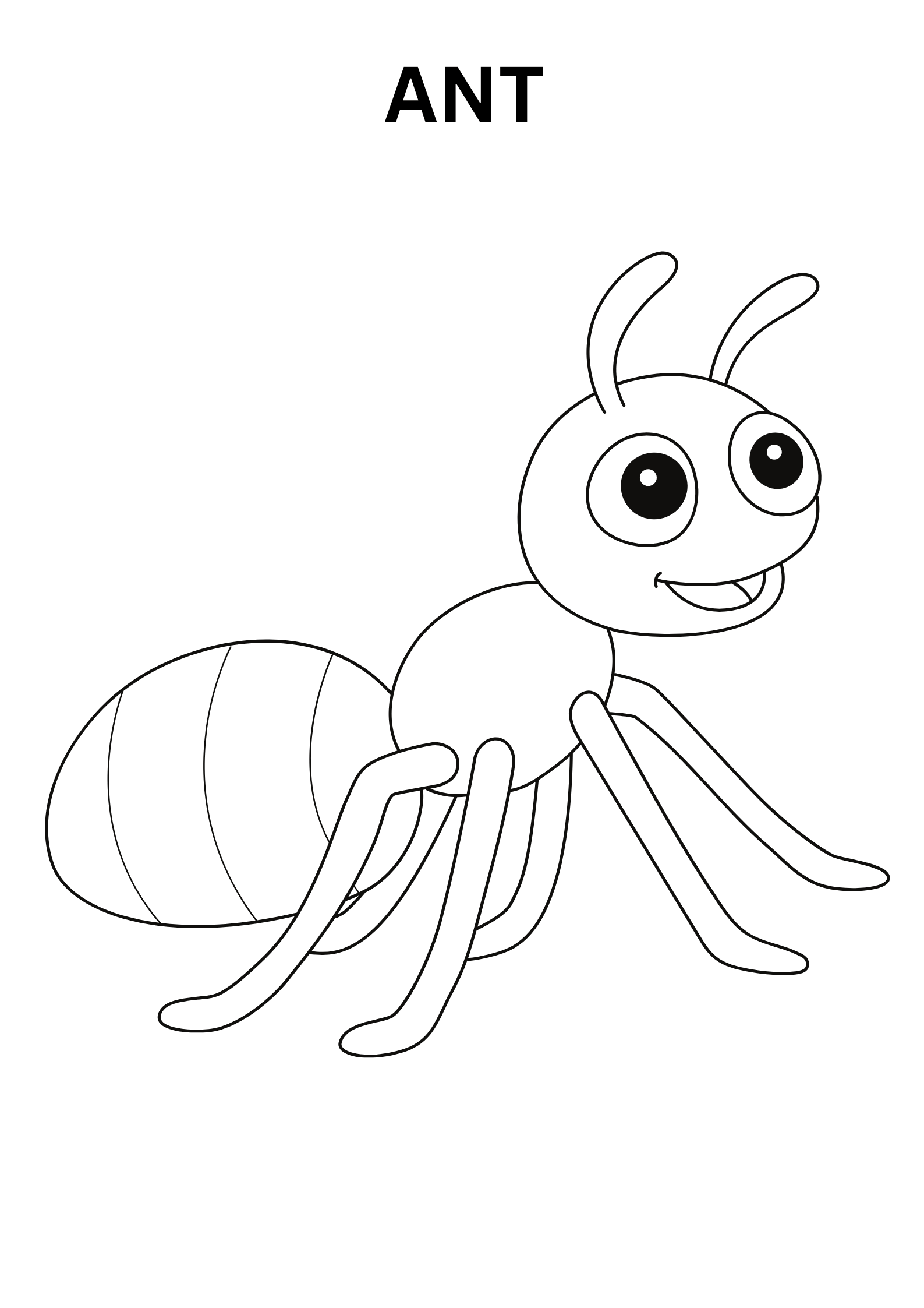 Ant Coloring Page For Preschoolers