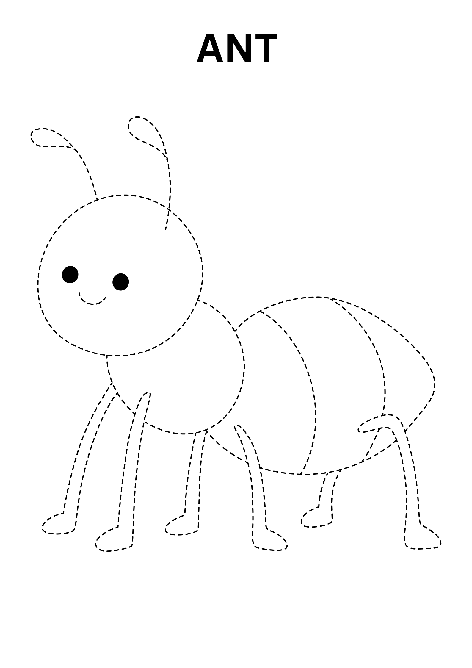 Ant Coloring Page For Toddlers