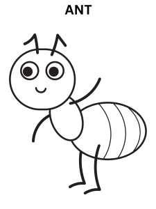 Cartoon Ant Coloring Page