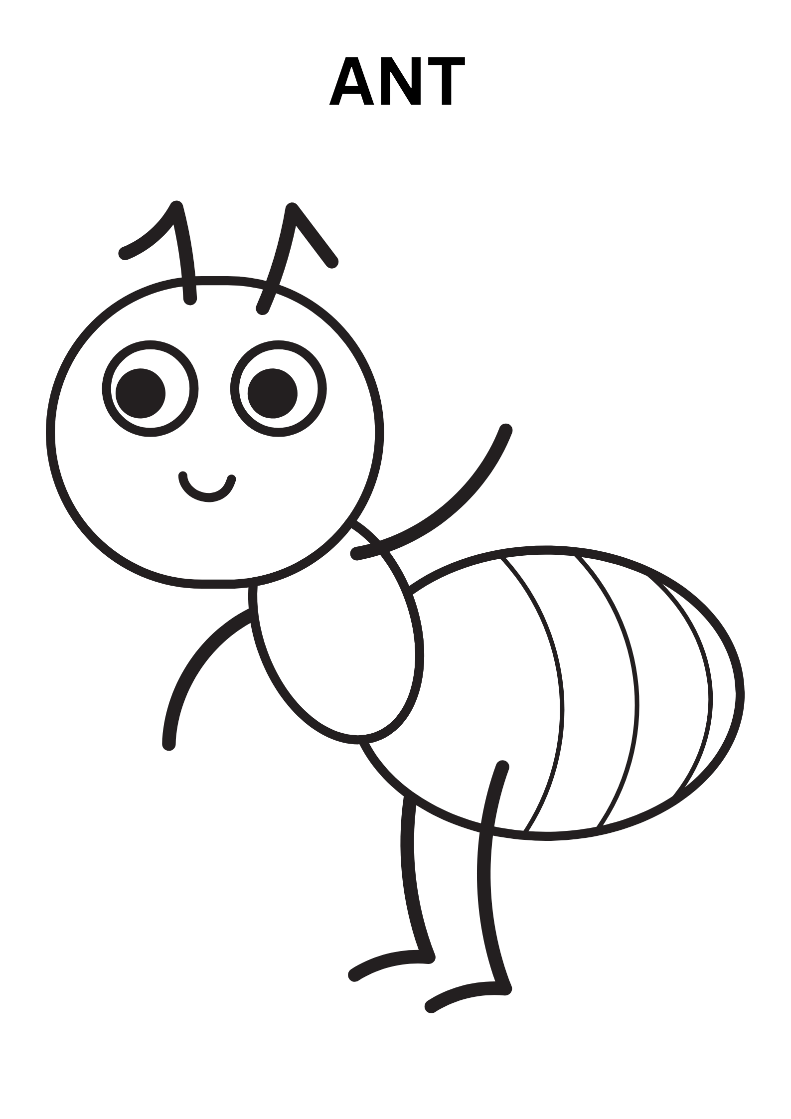 Cartoon Ant Coloring Page