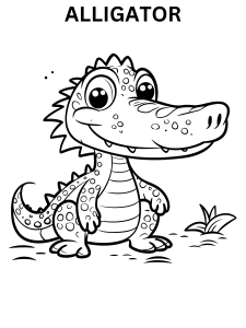 Cute Alligator Coloring Pages
