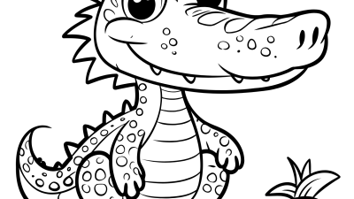 Cute Alligator Coloring Pages