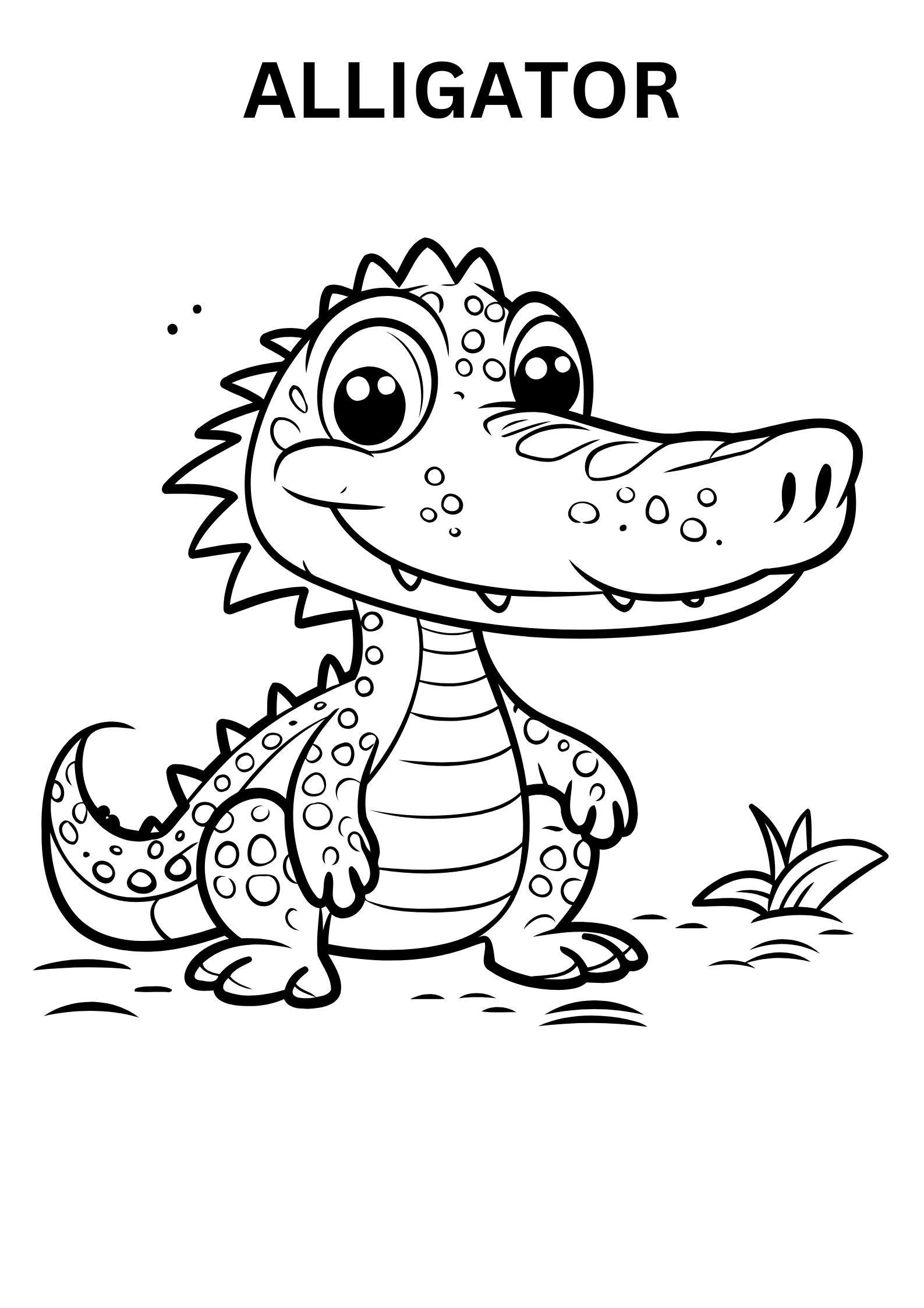 Cute Alligator Coloring Pages