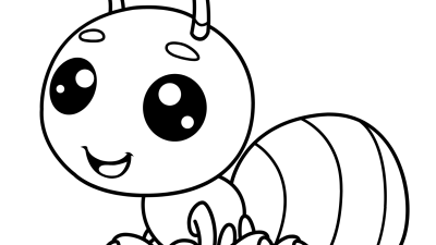 Cute Ant Coloring Page