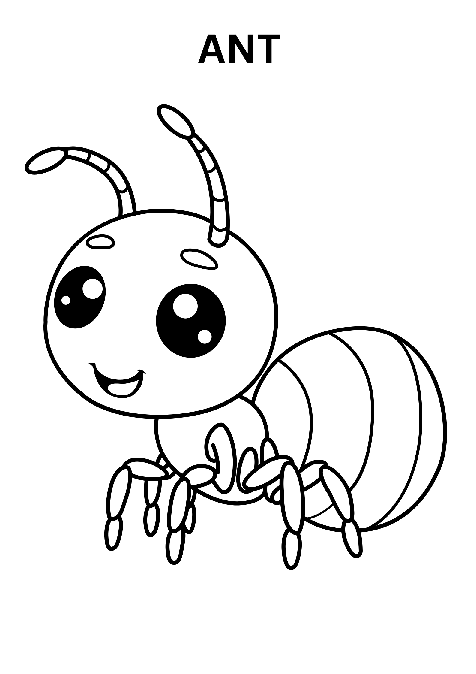 Cute Ant Coloring Page