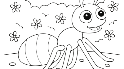 Kawaii Ant Coloring Page