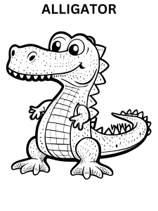 Online Alligator Coloring Page For Kids