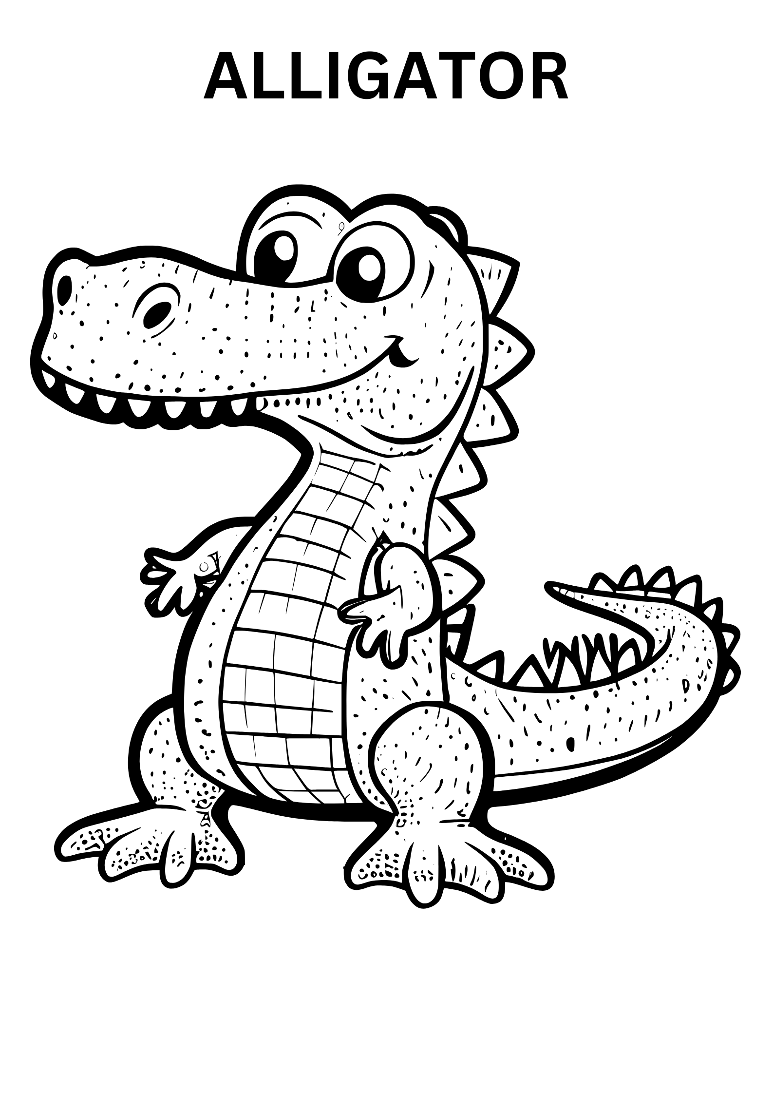 Online Alligator Coloring Page for Kids