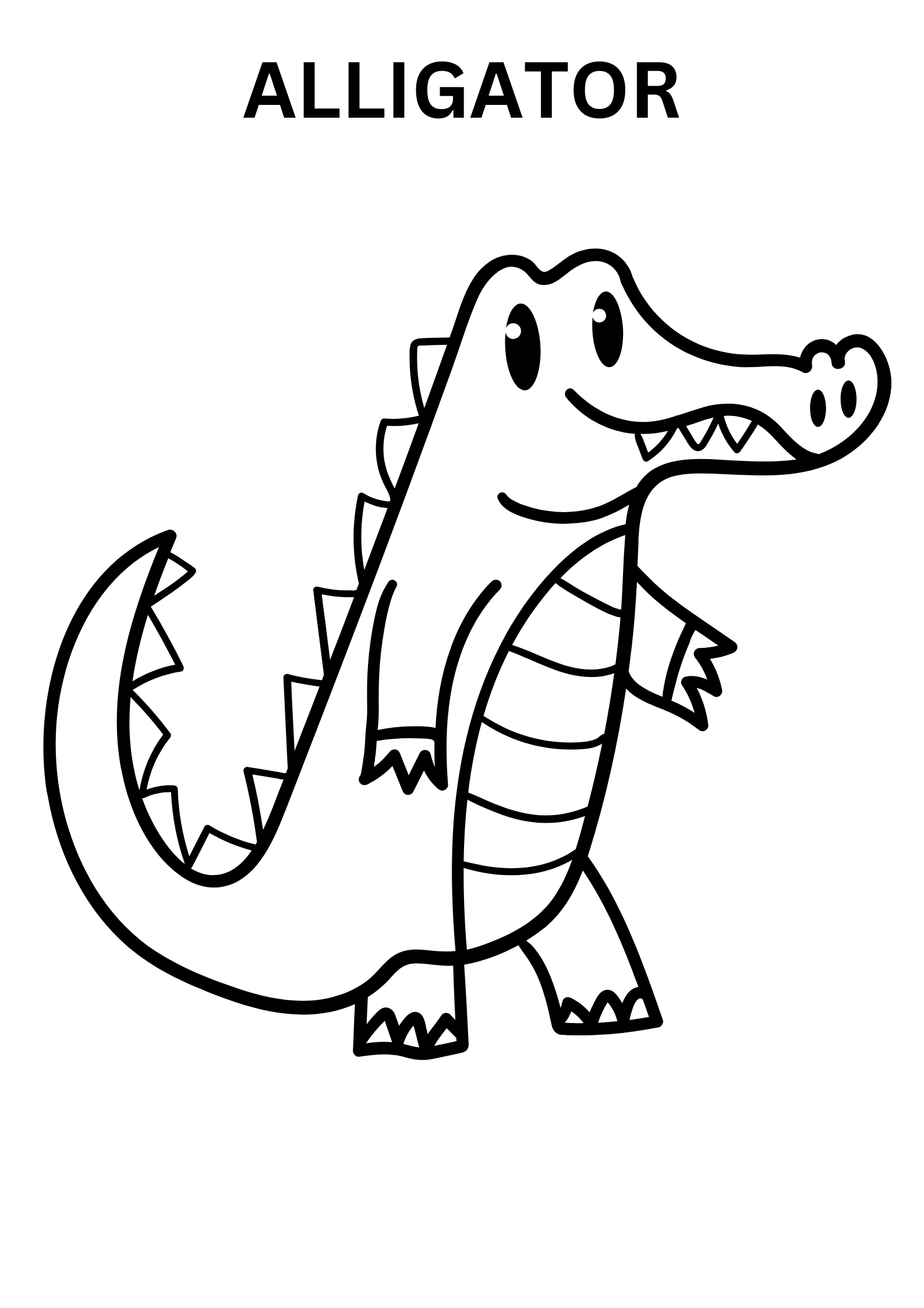 Online Alligator Coloring Pages For Preschool