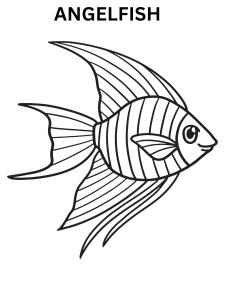 Angelfish Coloring Page For Kindergarten