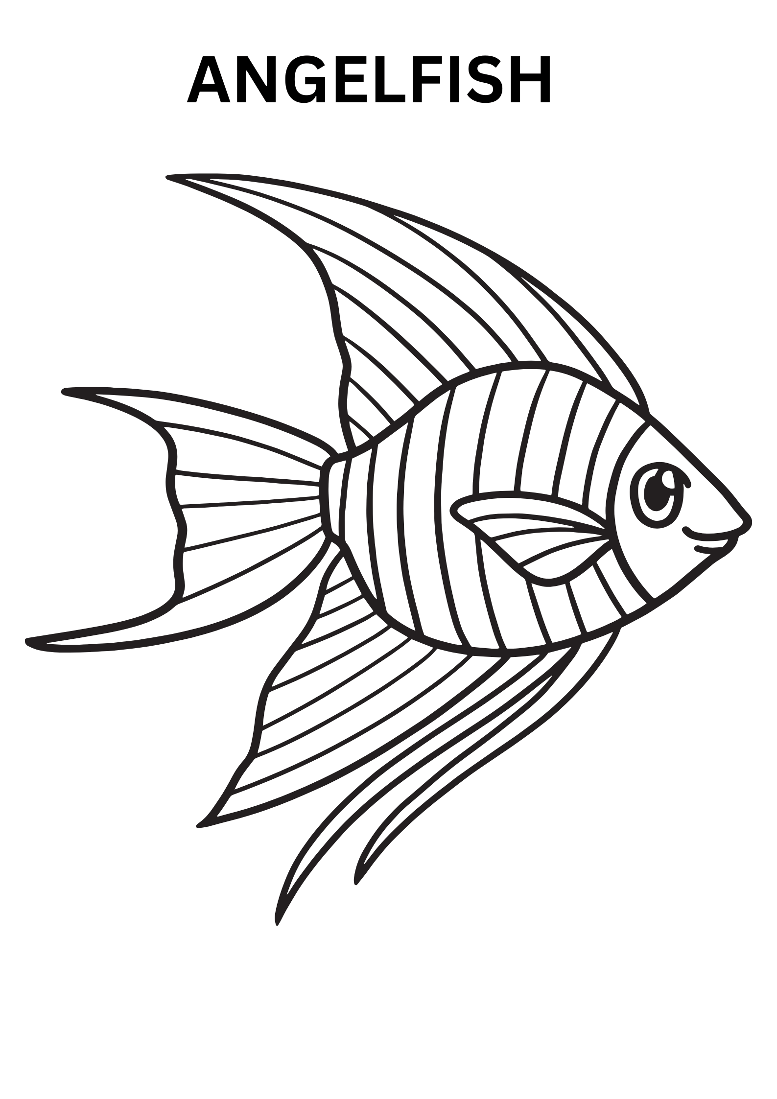 Angelfish Coloring Page For Kindergarten