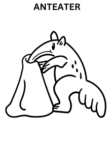 Anteater Colouring Pages For Kids