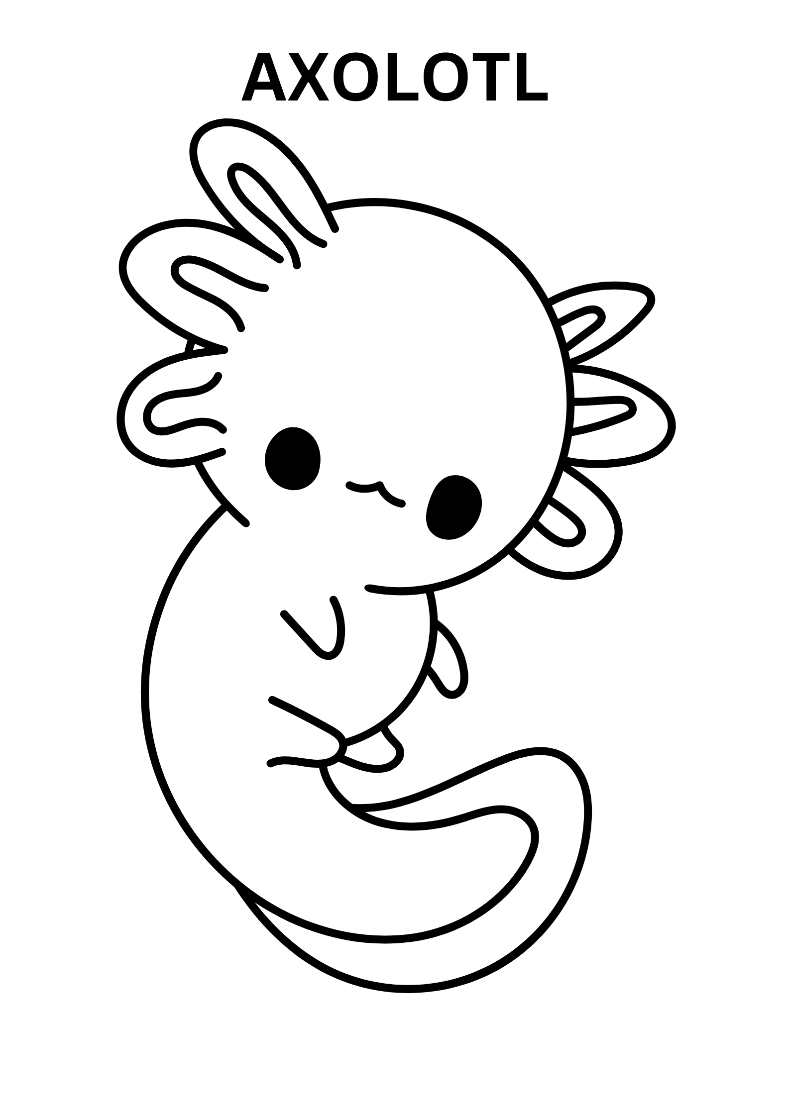 Baby Axolotl Coloring Pages