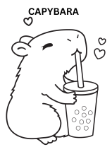 Baby Capybara Coloring Pages