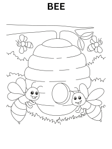 Bee Hive Coloring Pages For Kids