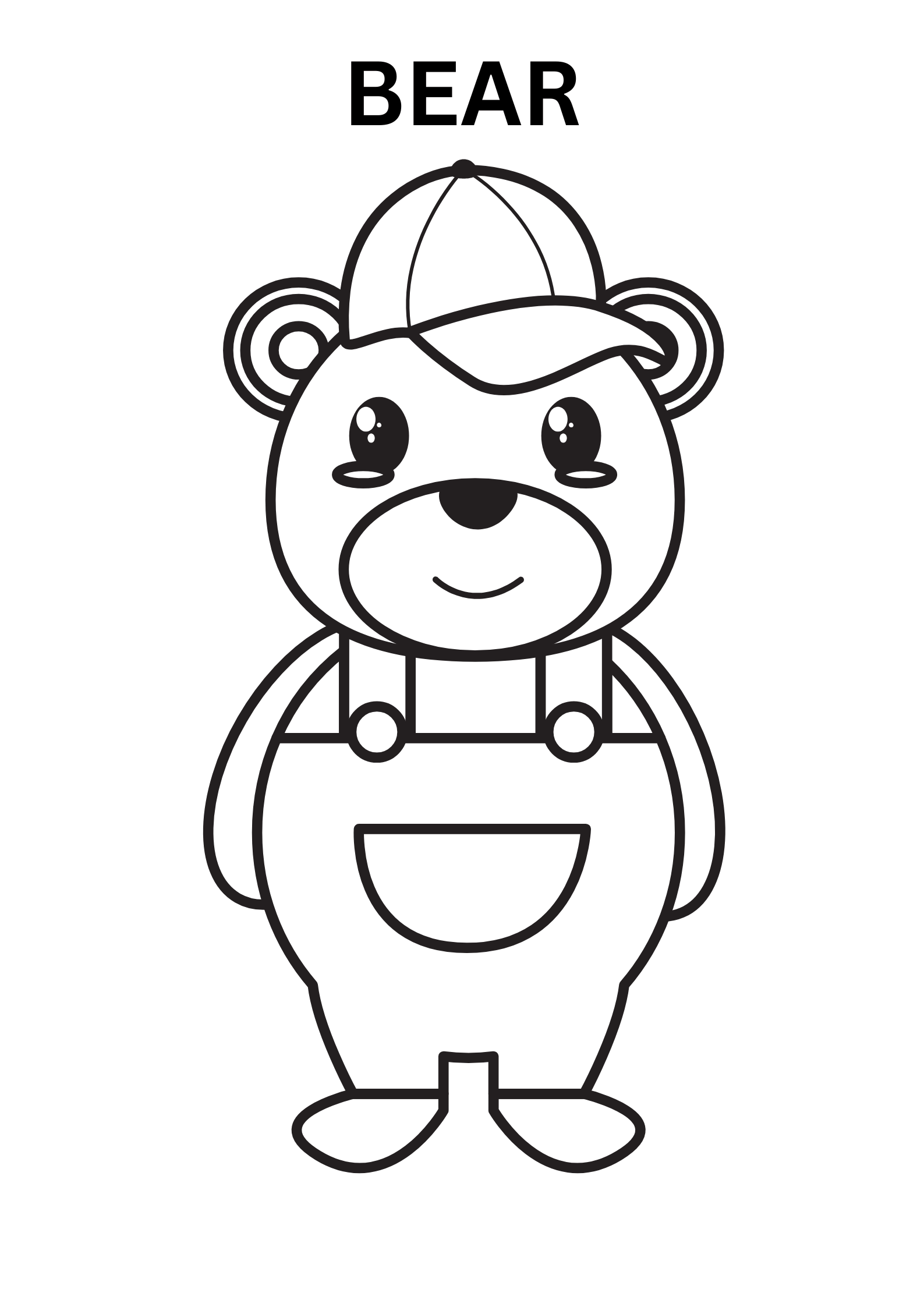 Cartoon Bear Coloring Pages