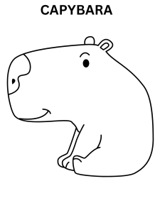 Cartoon Capybara Coloring Pages