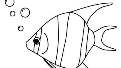 Cute Angelfish Coloring Page