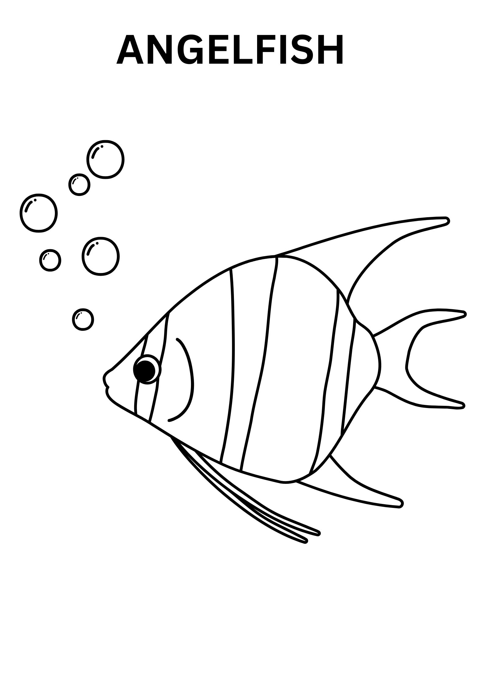 Cute Angelfish Coloring Page