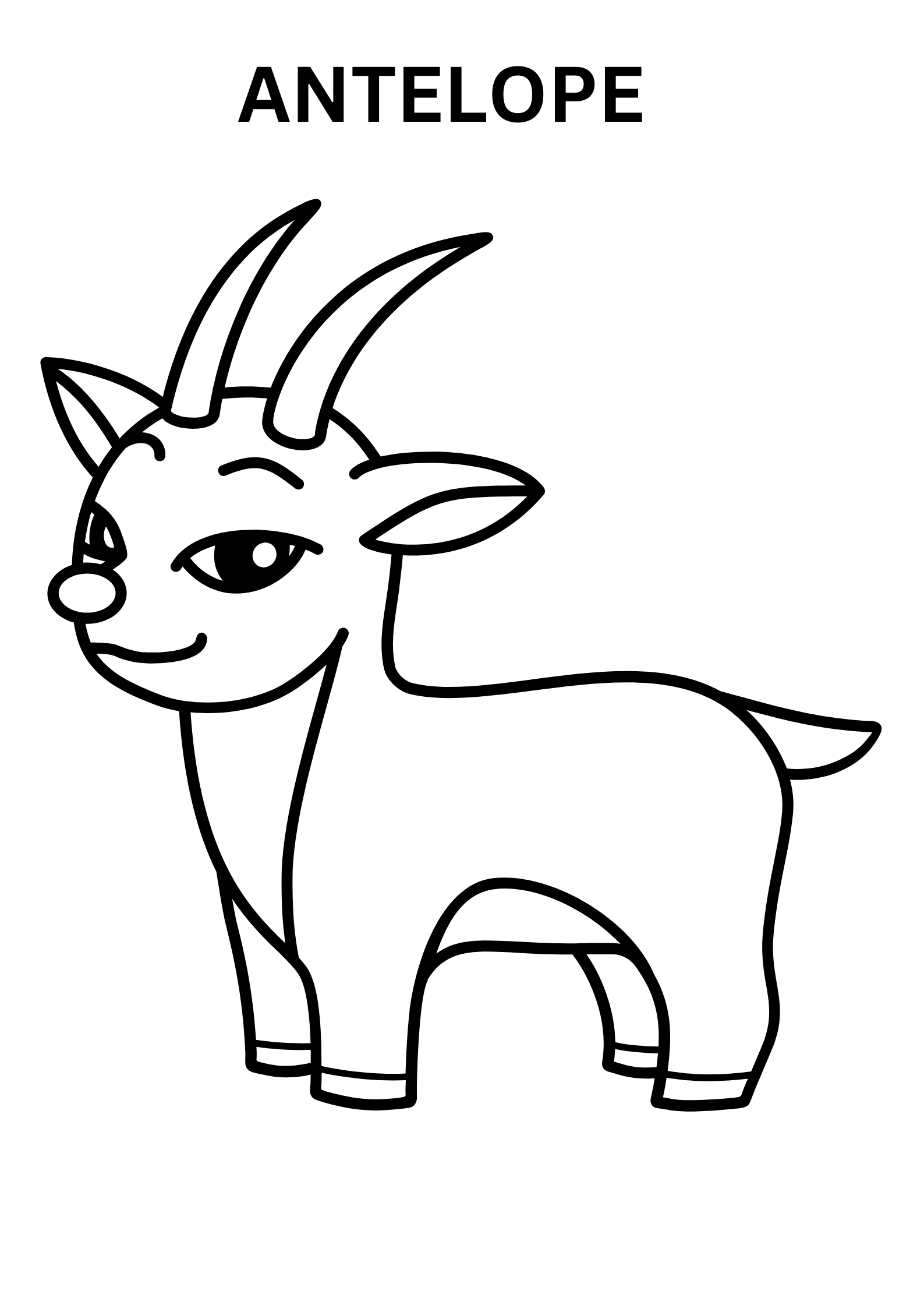 Cute Antelope Coloring Pages For Kids