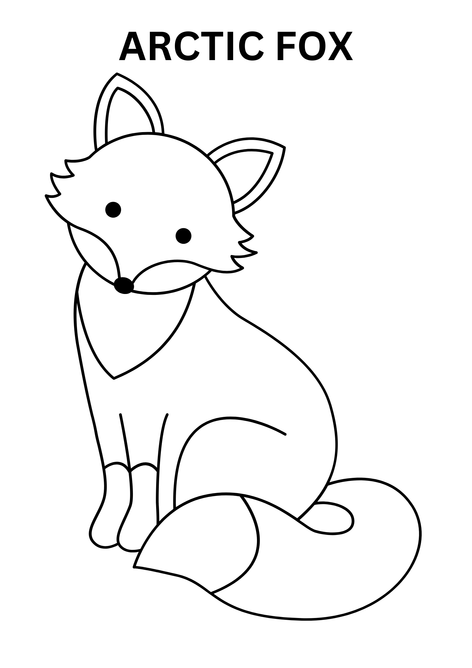 Cute Arctic Fox Coloring Pages