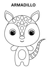 Cute Armadillo Coloring Pages