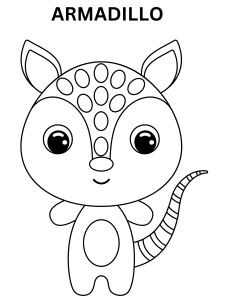 Cute Armadillo Coloring Pages
