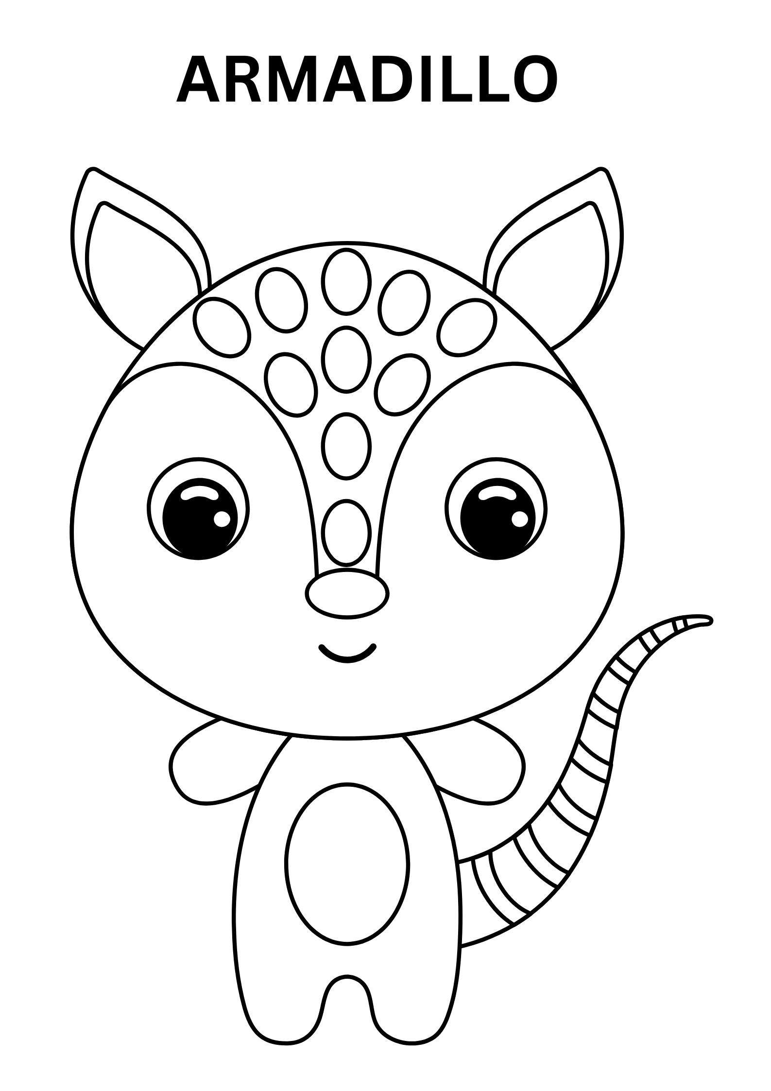 Cute Armadillo Coloring Pages