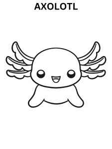 Cute Axolotl Coloring Pages