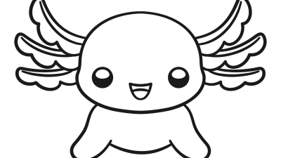 Cute Axolotl Coloring Pages