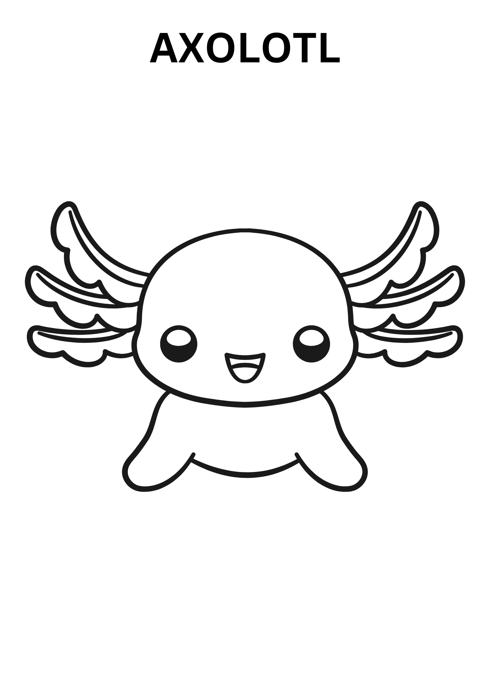 Cute Axolotl Coloring Pages