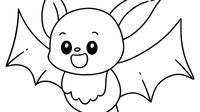 Cute Bat Coloring Pages