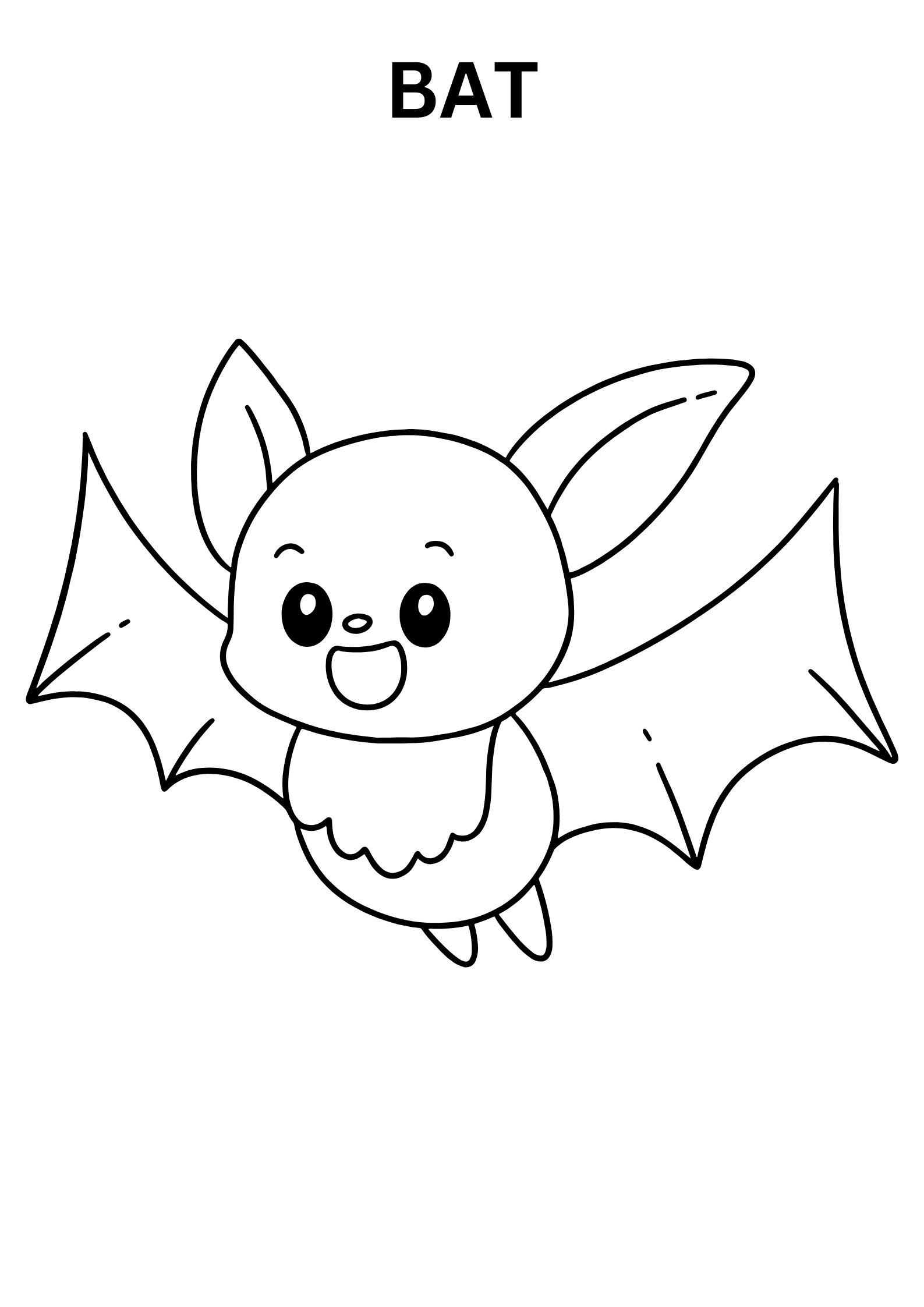 Cute Bat Coloring Pages