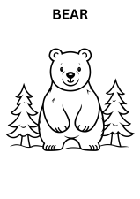 Cute Bear Coloring Pages